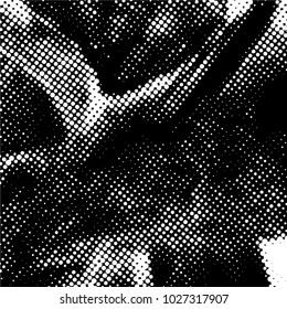 Ink Print Distress Background . Grunge Texture. Abstract Black and white illustration. Vector.halftone