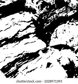Ink Print Distress Background . Grunge Texture. Abstract Black and white illustration. Vector.