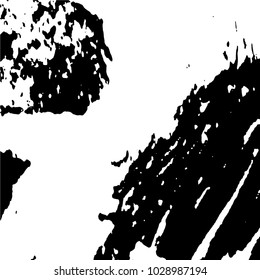 Ink Print Distress Background . Grunge Texture. Abstract Black and white illustration. Vector.
