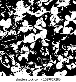 Ink Print Distress Background . Grunge Texture. Abstract Black and white illustration. Vector.
