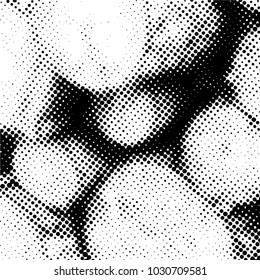Ink Print Distress Background . Grunge Texture. Abstract Black and white illustration. Vector.halftone