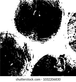 Ink Print Distress Background . Grunge Texture. Abstract Black and white illustration. Vector.