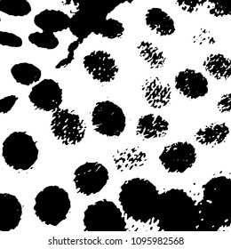 Ink Print Distress Background . Grunge Texture. Abstract Black and white illustration. Vector.