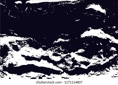 Ink Print Distress Background . Grunge Texture. Abstract Black and white illustration. Vector.
