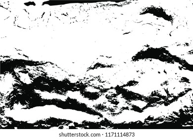 Ink Print Distress Background . Grunge Texture. Abstract Black and white illustration. Vector.