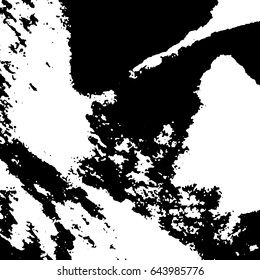 Ink Print Distress Background . Grunge Texture. Abstract Black and white illustration. Vector.