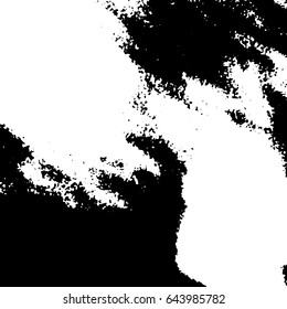 Ink Print Distress Background . Grunge Texture. Abstract Black and white illustration. Vector.