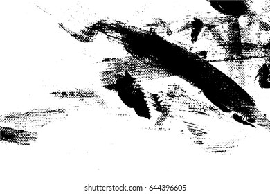Ink Print Distress Background . Grunge Texture. Abstract Black and white vector illustration.