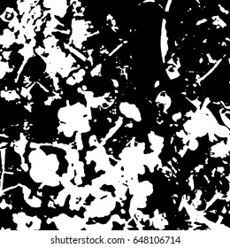 Ink Print Distress Background . Grunge Texture. Abstract Black and white illustration. Vector.