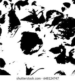 Ink Print Distress Background . Grunge Texture. Abstract Black and white illustration. Vector.