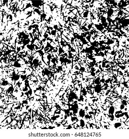 Ink Print Distress Background . Grunge Texture. Abstract Black and white illustration. Vector.