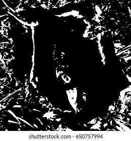 Ink Print Distress Background . Grunge Texture. Abstract Black and white illustration. Vector.