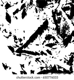 Ink Print Distress Background . Grunge Texture. Abstract Black and white illustration. Vector.