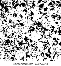 Ink Print Distress Background . Grunge Texture. Abstract Black and white illustration. Vector.