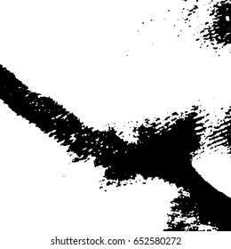 Ink Print Distress Background . Grunge Texture. Abstract Black and white illustration. Vector.