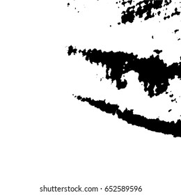 Ink Print Distress Background . Grunge Texture. Abstract Black and white illustration. Vector.