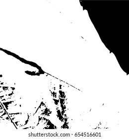 Ink Print Distress Background . Grunge Texture. Abstract Black and white illustration. Vector.