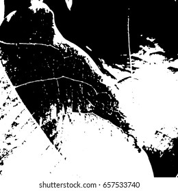 Ink Print Distress Background . Grunge Texture. Abstract Black and white illustration. Vector.