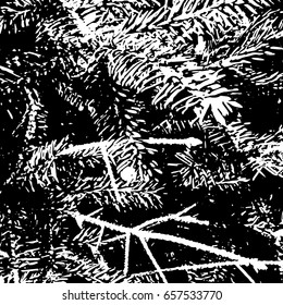 Ink Print Distress Background . Grunge Texture. Abstract Black and white illustration. Vector.