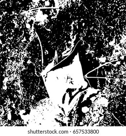 Ink Print Distress Background . Grunge Texture. Abstract Black and white illustration. Vector.