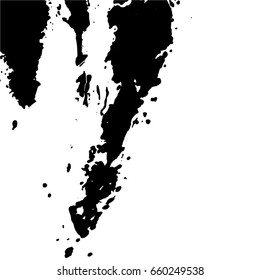 Ink Print Distress Background . Grunge Texture. Abstract Black and white illustration. Vector.