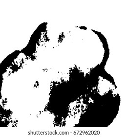 Ink Print Distress Background . Grunge Texture. Abstract Black and white illustration. Vector.