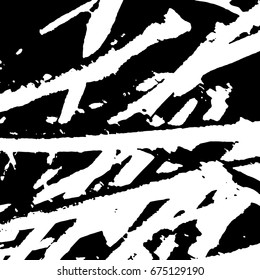 Ink Print Distress Background . Grunge Texture. Abstract Black and white illustration. Vector.