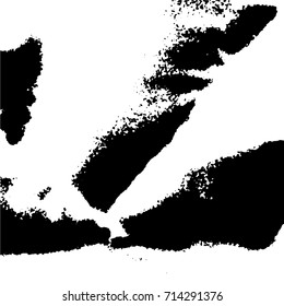 Ink Print Distress Background . Grunge Texture. Abstract Black and white illustration. Vector.