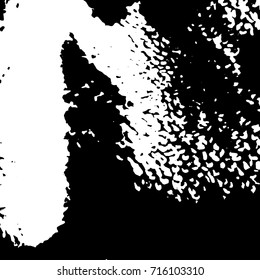 Ink Print Distress Background . Grunge Texture. Abstract Black and white illustration. Vector.