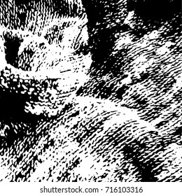 Ink Print Distress Background . Grunge Texture. Abstract Black and white illustration. Vector.