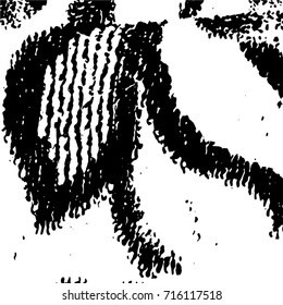 Ink Print Distress Background . Grunge Texture. Abstract Black and white illustration. Vector.