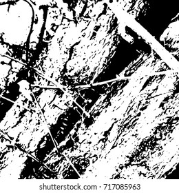 Ink Print Distress Background . Grunge Texture. Abstract Black and white illustration. Vector.