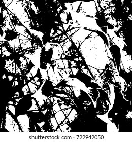 Ink Print Distress Background . Grunge Texture. Abstract Black and white illustration. Vector.