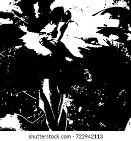 Ink Print Distress Background . Grunge Texture. Abstract Black and white illustration. Vector.