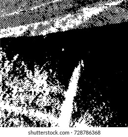 Ink Print Distress Background . Grunge Texture. Abstract Black and white illustration. Vector.