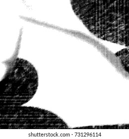 Ink Print Distress Background . Grunge Texture. Abstract Black and white illustration. Vector.