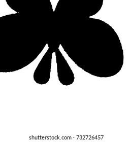 Ink Print Distress Background . Grunge Texture. Abstract Black and white illustration. Vector.