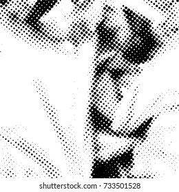 Ink Print Distress Background . Grunge Texture. Abstract Black and white illustration. Vector.