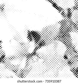 Ink Print Distress Background . Grunge Texture. Abstract Black and white illustration. Vector.