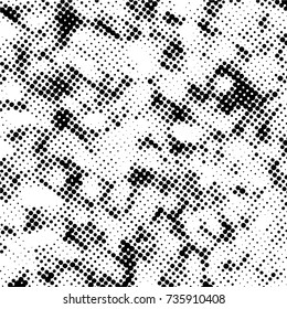 Ink Print Distress Background . Grunge Texture. Abstract Black and white illustration. Vector.