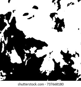 Ink Print Distress Background . Grunge Texture. Abstract Black and white illustration. Vector.