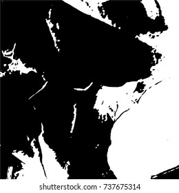 Ink Print Distress Background . Grunge Texture. Abstract Black and white illustration. Vector.