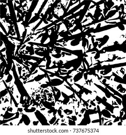 Ink Print Distress Background . Grunge Texture. Abstract Black and white illustration. Vector.
