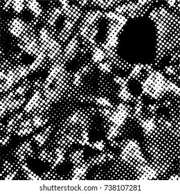 Ink Print Distress Background . Grunge Texture. Abstract Black and white illustration. Vector.
