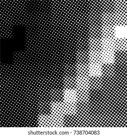 Ink Print Distress Background . Grunge Texture. Abstract Black and white illustration. Vector.