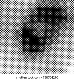 Ink Print Distress Background . Grunge Texture. Abstract Black and white illustration. Vector.