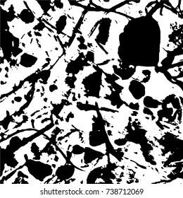 Ink Print Distress Background . Grunge Texture. Abstract Black and white illustration. Vector.