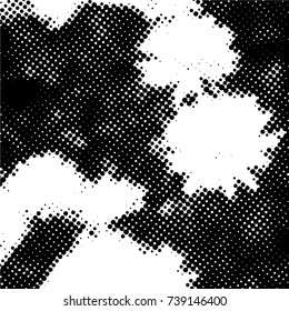 Ink Print Distress Background . Grunge Texture. Abstract Black and white illustration. Vector.