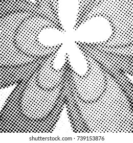 Ink Print Distress Background . Grunge Texture. Abstract Black and white illustration. Vector.