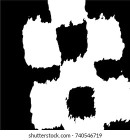 Ink Print Distress Background . Grunge Texture. Abstract Black and white illustration. Vector.